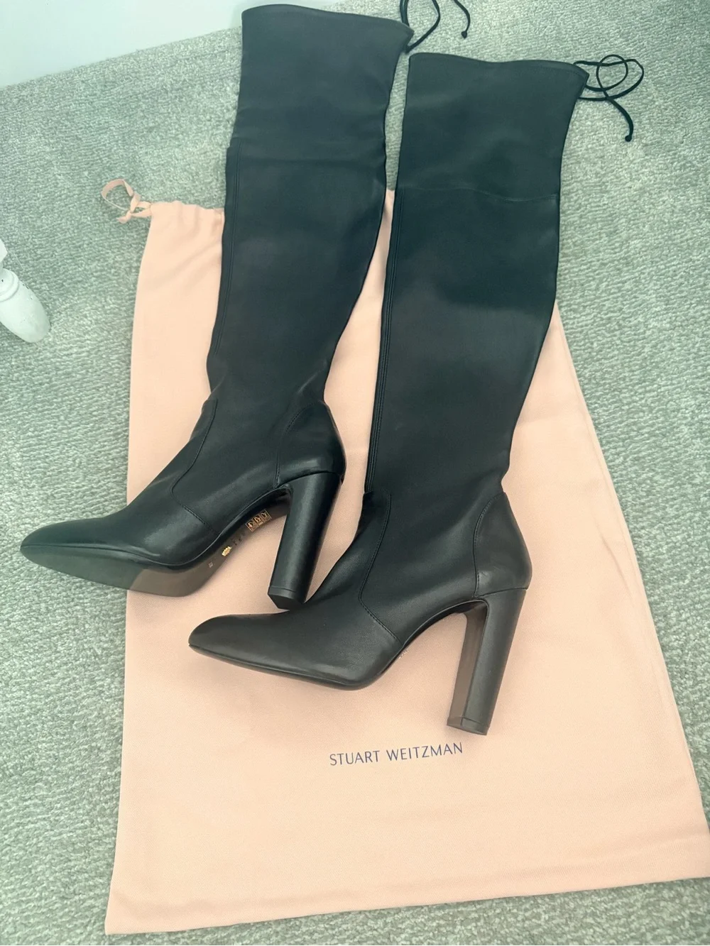 Stuart Weitzman Tieland Over-the-Knee Boots - Black 10